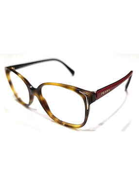 Prada SPR01O Tortoise Red Oval Oversized Sunglasses Frame 55-17 140 Read